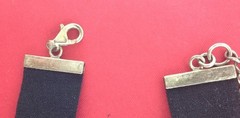 Vintage Sterlling Silver 925 Choker Collar Black Lace Velvet Necklace Pendant