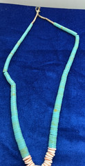 VINTAGE SOUTHWEST HE-SHE FAUX TURQUOISE AND SHELL NECKLACE