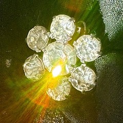 Daisy Weiss Sparkling Rhinestone Silver Vintage Flower Earrings Clip .75 in