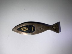 Vintage 1950’s Taxaco Mexico Modernist Sterling Silver & Copper Fish Brooch