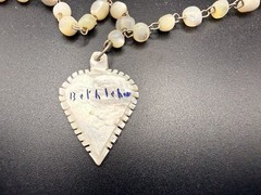 Vintage Hand Carved Mother Of Pearl And Bead Necklace – Bethlehem