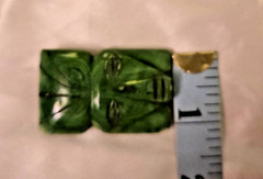 Vintage Mayan/Aztec Mexican Jade Gemstone Tribal Head/Mask/Face Pin, 2 Inches