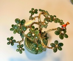 AUTHENTIC SWOBODA GEM TREE ~JADE, AVENTURINE, PEARL, BIRDS ON TREE~STUNNING!