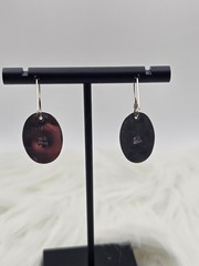 Vintage M.O. Sterling Silver Pink Rhodonite Drop Earrings 6g