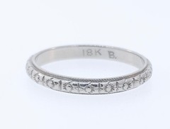 Antique Art Deco 1920’s 18k White Gold Wedding Band **EXCELLENT CONDITION**