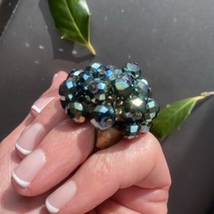 Vintage Ring Estate Jewelry Pre-owned Purple Briolette Crystal Cha-Cha Any Size