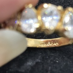 Vintage 18KT GE Gold Plated & Cubic Zirconia Statement Look Ring varied sizes