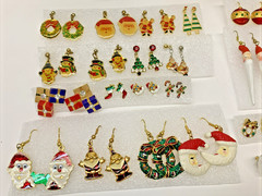 Vintage To Modern Lot of 40 Christmas Holiday Pierced Earrings Costume Jewelry