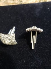 Vintage Austrian Crystal Rhinestone Cufflinks Square Shape 1950s