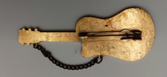 Vintage Soviet guitar brooch made in the USSR, rare