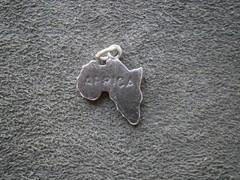 Africa Chunky Vintage Sterling Silver Travel Bracelet Charm Pendant 2.3g