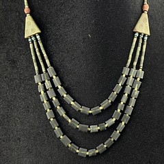 Afghani Jade Stunning Mutlistrand Handmade Necklac Wth Unique & Earthy Aesthetic