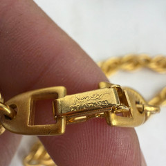 Vintage Napier Gold Tone Textured Rope Link Chain Necklace 18″ Signed