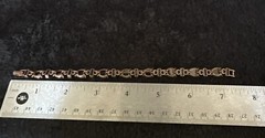 Vintage Amber/red And Yellow Rhinestones In Copper Tone Bracelet