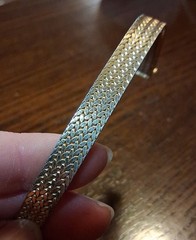 Vintage Napier Goldtone Textured Chain Mesh Bracelet Some Wear See Pics/Descrip