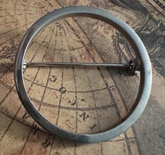 Sterling Brooch Pin Vintage Circle Modernist Mid Century Men/Women
