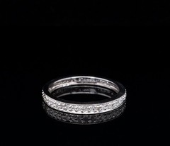 Vintage 14k White Gold Diamonds All The way Around Dress Ring Size O Val $3310.