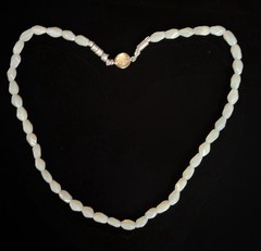 Vintage Australian Opal Bead Necklace 17” Silver Clasp Good Quality Opal Beads