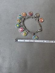 Vintage Ricordo Metal and Enamel Cartoon Character Charm Bracelet