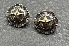 Vintage Silver And Gold Tone Star Earrings Western Southwestern Concho Style