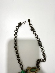Vintage necklace with green and tassel