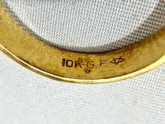 VINTAGE 10K YELLOW GOLD FILLED NEW OLD STOCK 70’S RED CLEAR STONE RING SIZE 525