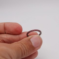 CRIERI Classic Eternity Ring Band In 18Kt Blackened Gold With 0.66 Cwt Red