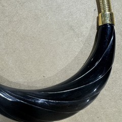 Vintage MONET 1980s Black Molded Lucite Swirl bib Deco Statement Runway Collar