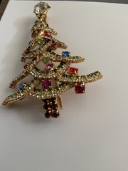 Dorothy Bauer Christmas Tree Brooch Pin Pendant Unique/ vintage