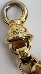 Vintage Joan Rivers Gold Tone Belcher Chain Heart Charm Necklace 32 in
