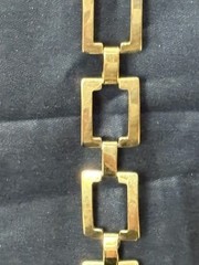 Vintage Unbranded Necklace Distinctive Square Gold Tone Link Design 18 Inches