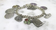 Vintage Sterling Silver Charm Bracelet w/ 11 Charms ~ 7″ ~ 49.8grams ~ 12-G836