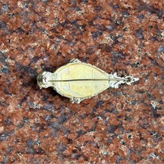 Vintage Selro Selini Asian Goddess Face Pendant Pen Mother of Pearl 1950s WORKS