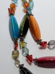 ✨VINTAGE✨ EsMor Bohemian Painted Bead Necklace 3 Strands Hand Strung Fabulous