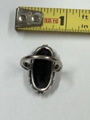 Vintage 1960’s 10K White Gold Oval Black Onyx Ring 5.1 Grams Size 6?