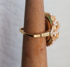 Vintage Domed Cocktail Ring with Adjustable Band Patent Number Stamped Inside