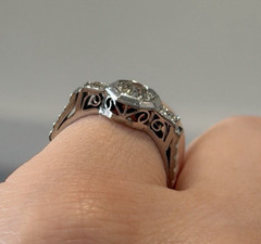 Vintage 14K White Gold Old European Cut Diamond Ring 0.60 CTW Size 6.25 Estate