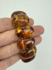 Old Amber Bracelet Vintage Natural BALTIC AMBER Cognac Beads 41.6g