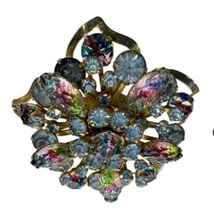 VTG 50s Juliana Watermelon Rhinestone Brooch Set