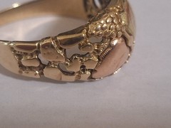 Vintage Signed CCO 10k Multi Tone Gold Leaf Black Hills Style Band Ring Size