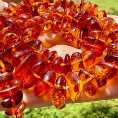 Vintage Natural Baltic Amber Necklace 18,5″ Polished Cognac Nugget Beads