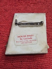Vintage House Pins by Lucinda Green & Black Home Full Moon in Sky Pin / Brooch