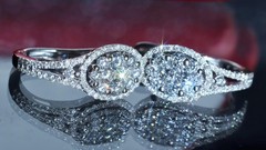 18k 750 white gold earrings 1.50ct natural diamond 0.74″ dangle 5.27gr N3643
