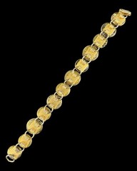 Antique Victorian Bracelet Series of Gold Plated Buttons Charms