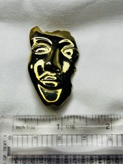 MJENT Art Mask Face Brooch gold tone, vintage, 1980’s