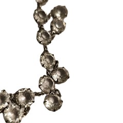 Very Ornate .925 Antique In Orig Box Bezel-style Glass Stone 15in Choker #S59/10
