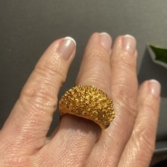 Vintage Cocktail Ring Estate Jewelry Pre-owned Sea Urchin Dome Gold Plated Sz 7