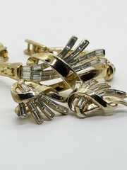 Trifari Meteor Demi Parure Bracelet Clip Earrings Alfred Philippe Book Piece