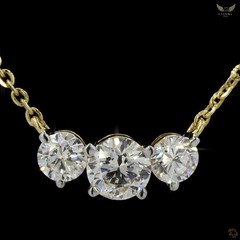 Lab Created Diamond 0.98ct Pendant Necklace Yellow Gold Plated Gift