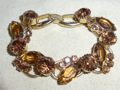 Juliana DeLizza And Elster 5 Link Topaz Bracelet Round & Marquise Rhinestone